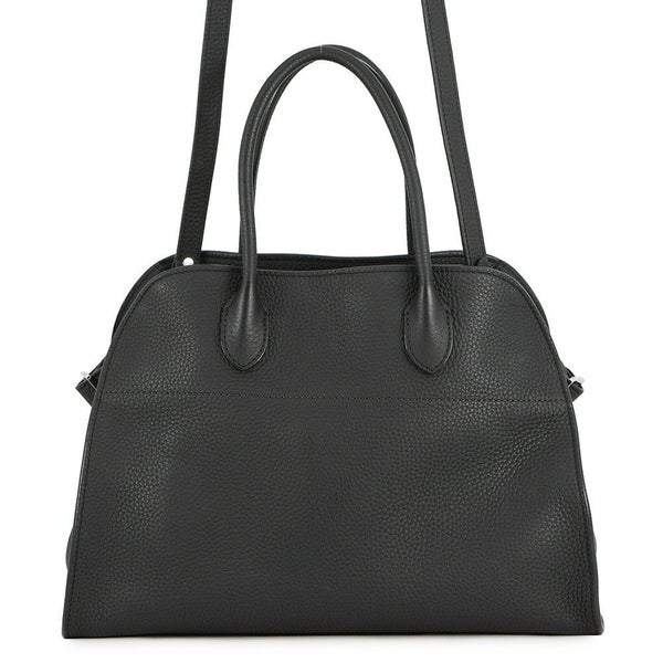 ザ ロウ ハンドバッグ ソフトマルゴー12 レザー W1586 THE ROW 2way 黒