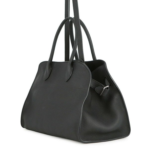 ザ ロウ ハンドバッグ ソフトマルゴー12 レザー W1586 THE ROW 2way 黒