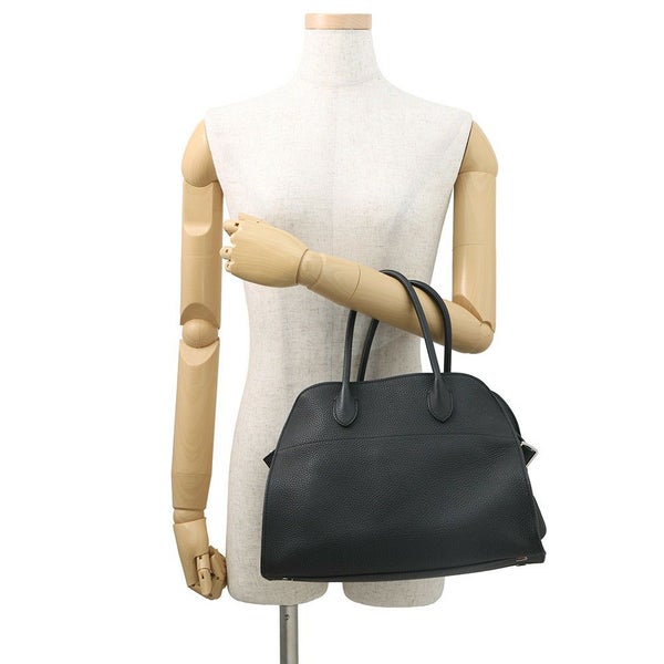 ザ ロウ ハンドバッグ ソフトマルゴー12 レザー W1586 THE ROW 2way 黒