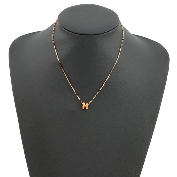 エルメス ネックレス ミニ・ポップアッシュ オレンジ/ピンクゴールド金具 HERMES アクセサリー