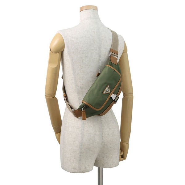 プラダ ボディバッグ トライアングルロゴ ナイロン レザー 2VH176 PRADA ウエストポーチ