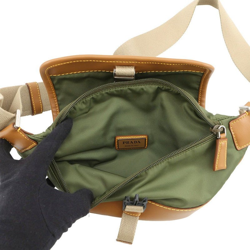 プラダ ボディバッグ トライアングルロゴ ナイロン レザー 2VH176 PRADA ウエストポーチ