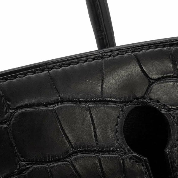 エルメス バーキン30 タッチ ブラック/ゴールド金具 トゴ/アリゲーターマット Y刻印 HERMES Birkin ハンドバッグ 黒