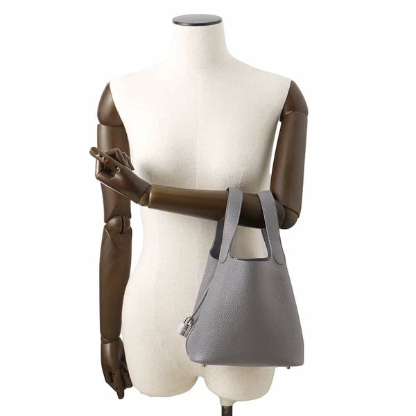 エルメス ハンドバッグ ピコタンロックPM グリメイヤー/シルバー金具 トリヨンクレマンス W刻印