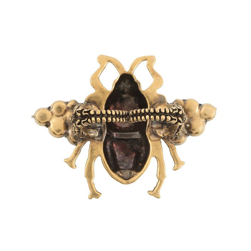 グッチ リング ビー ダブルフィンガー フェイクパール ラインストーン サイズS GUCCI アクセサリー 指輪 蜂