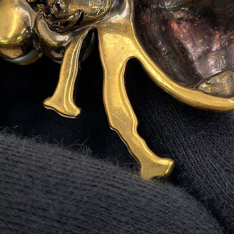 グッチ リング ビー ダブルフィンガー フェイクパール ラインストーン サイズS GUCCI アクセサリー 指輪 蜂