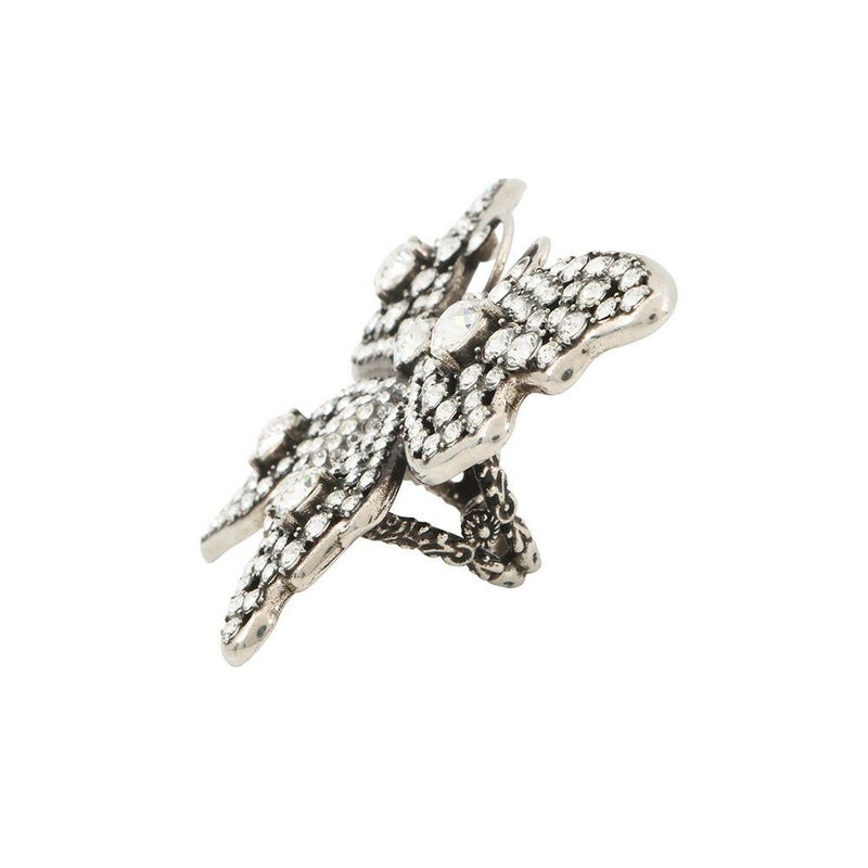 グッチ リング バタフライ ダブルフィンガー ラインストーン サイズS GUCCI アクセサリー 指輪