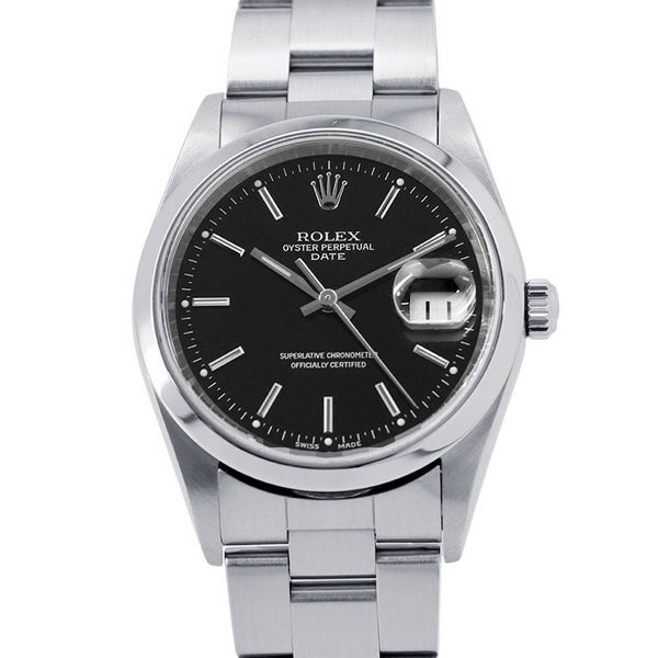 ロレックス オイスターパーペチュアル デイト K番 15200 ROLEX 腕時計 黒文字盤