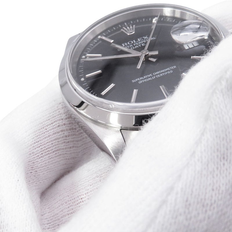 ロレックス オイスターパーペチュアル デイト K番 15200 ROLEX 腕時計 黒文字盤