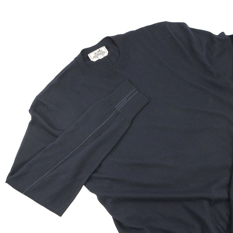 エルメス ニット ロングスリーブ セーター カシミヤ シルク メンズサイズS HERMES トップス