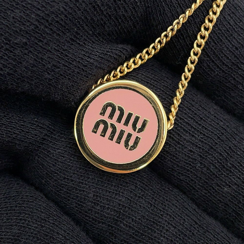 ミュウミュウ ネックレス ロゴ メタル エナメル 5IC096 MIUMIU