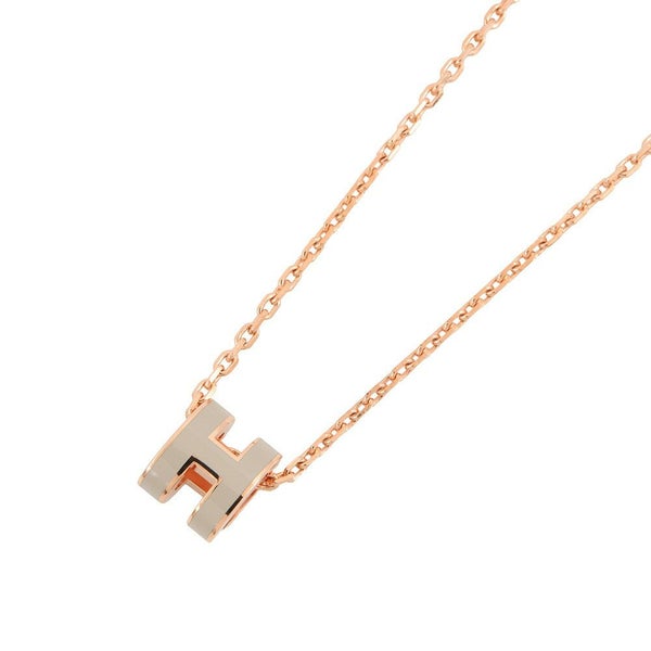 エルメス ネックレス ミニ・ポップアッシュ マロングラッセ/ピンクゴールド金具 HERMES アクセサリー ポップH