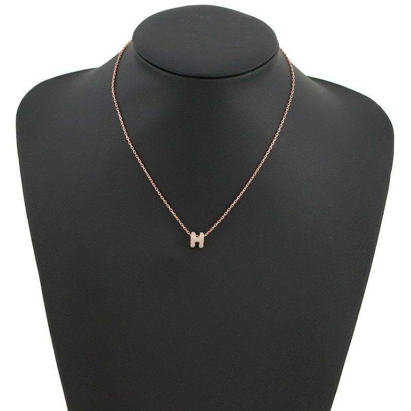 エルメス ネックレス ミニ・ポップアッシュ マロングラッセ/ピンクゴールド金具 HERMES アクセサリー ポップH