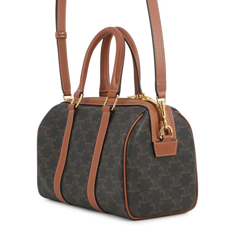 セリーヌ ハンドバッグ トリオンフ ミディアム ボストン PVC 121322 CELINE 2way ブラウン