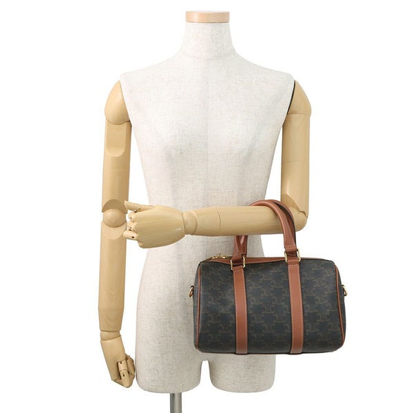 セリーヌ ハンドバッグ トリオンフ ミディアム ボストン PVC 121322 CELINE 2way ブラウン