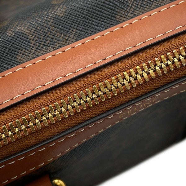 セリーヌ ハンドバッグ トリオンフ ミディアム ボストン PVC 121322 CELINE 2way ブラウン