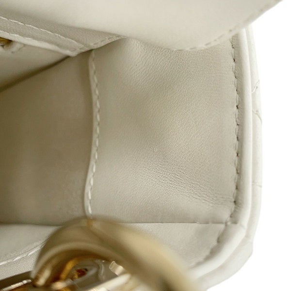 クリスチャン・ディオール ハンドバッグ カナージュ レディディオール ミニ ラムスキン M0505ONUL 2way 白