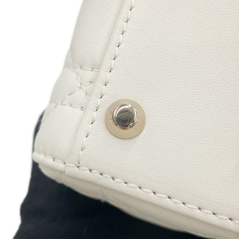 クリスチャン・ディオール ハンドバッグ カナージュ レディディオール ミニ ラムスキン M0505ONUL 2way 白