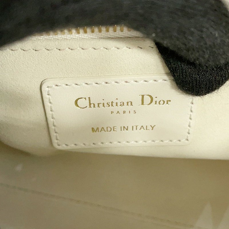 クリスチャン・ディオール ハンドバッグ カナージュ レディディオール ミニ ラムスキン M0505ONUL 2way 白