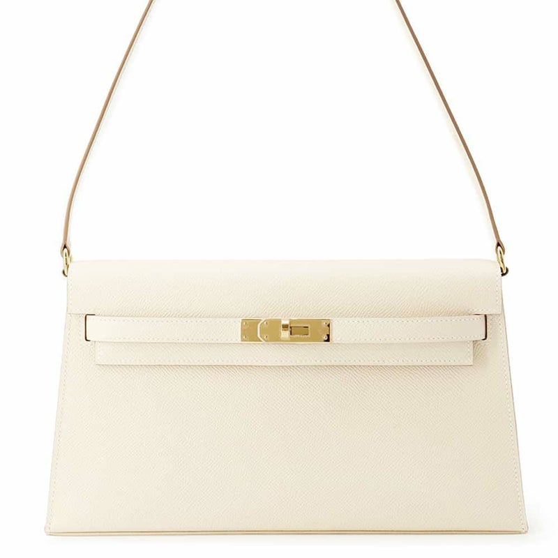 エルメス クラッチバッグ ケリーエラン クレ/ゴールド金具 エプソン W刻印 HERMES ショルダーバッグ