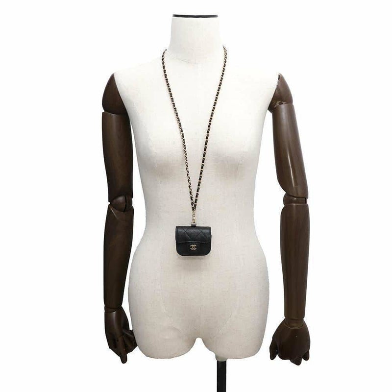 シャネル AirPods Proケース マトラッセ ココマーク キャビアスキン AP1739 エアポッズケース 黒