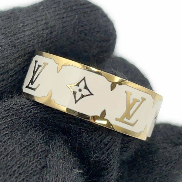 ルイヴィトン リング ナノ グラム エナメル リングサイズL M1565L 指輪 アクセサリー LOUIS VUITTON 白 ホワイト