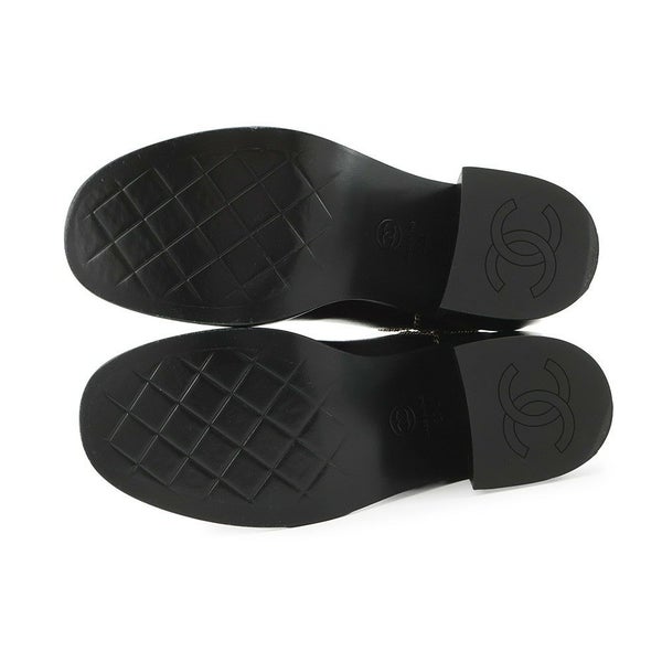 シャネル ショートブーツ サイドゴア ココマーク レザー レディースサイズ37C G46804 CHANEL 靴 黒