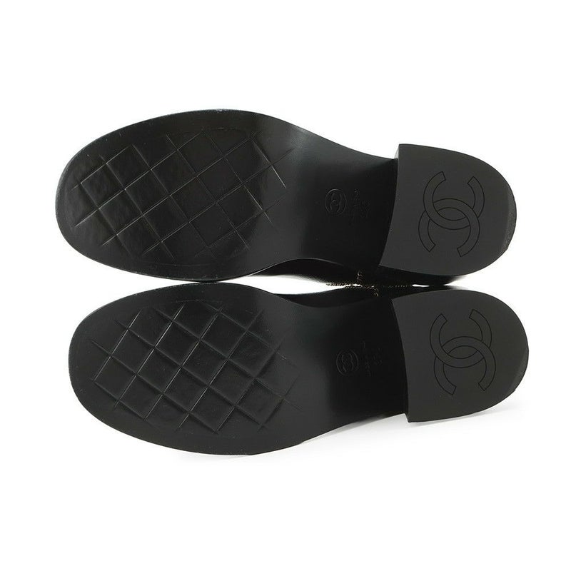 シャネル ショートブーツ サイドゴア ココマーク レザー レディースサイズ37C G46804 CHANEL 靴 黒