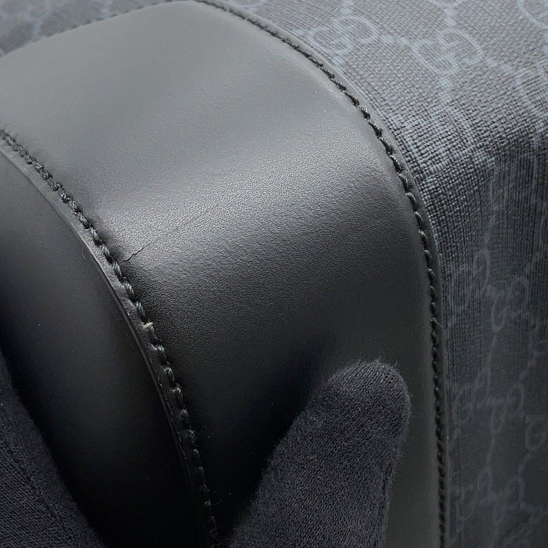 グッチ ボストンバッグ GGスプリーム/レザー478323 GUCCI 2wayショルダーバッグ 旅行用 トラベル 黒