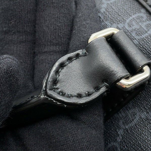グッチ ボストンバッグ GGスプリーム/レザー478323 GUCCI 2wayショルダーバッグ 旅行用 トラベル 黒