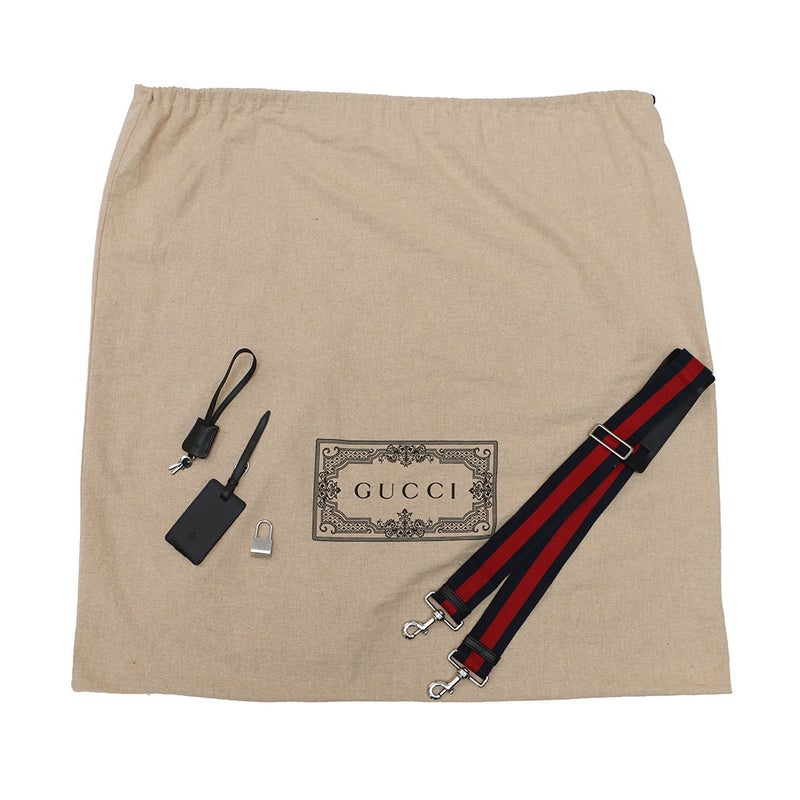 グッチ ボストンバッグ GGスプリーム/レザー478323 GUCCI 2wayショルダーバッグ 旅行用 トラベル 黒