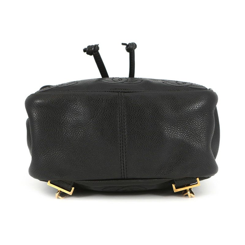 シャネル リュック トリプルココマーク キャビアスキン CHANEL バックパック バッグ 黒