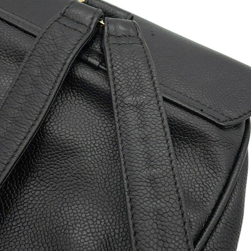 シャネル リュック トリプルココマーク キャビアスキン CHANEL バックパック バッグ 黒