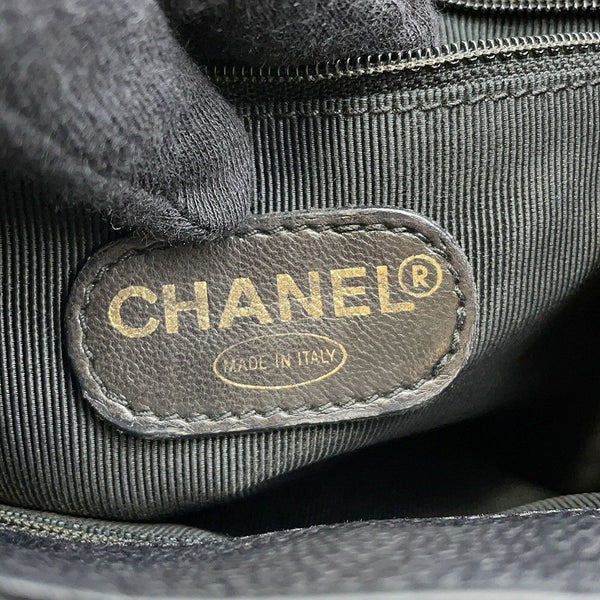 シャネル リュック トリプルココマーク キャビアスキン CHANEL バックパック バッグ 黒