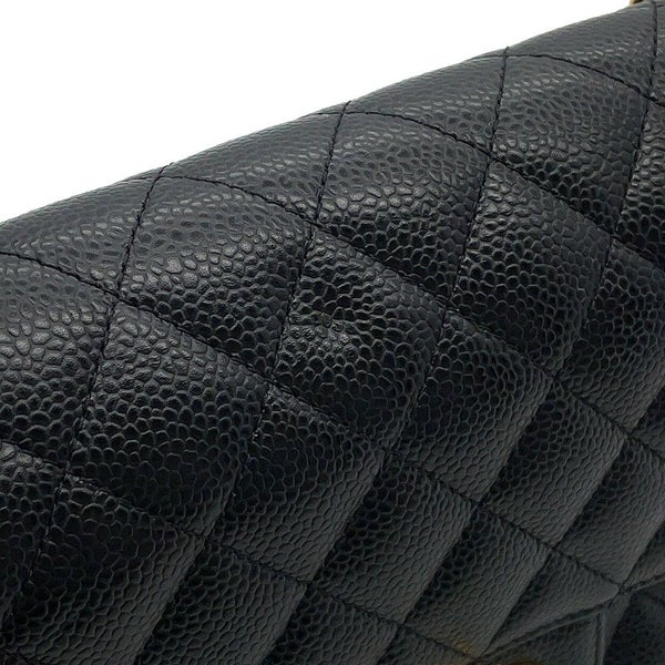 シャネル チェーンショルダーバッグ マトラッセ25 ココマーク ダブルチェーン キャビアスキン A01112 CHANEL 黒