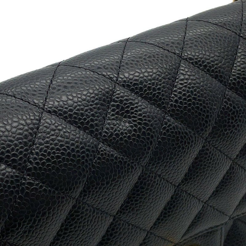シャネル チェーンショルダーバッグ マトラッセ25 ココマーク ダブルチェーン キャビアスキン A01112 CHANEL 黒