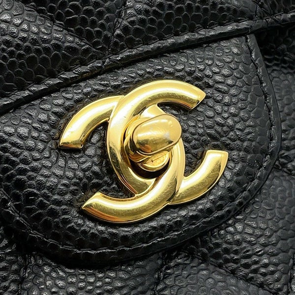 シャネル チェーンショルダーバッグ マトラッセ25 ココマーク ダブルチェーン キャビアスキン A01112 CHANEL 黒