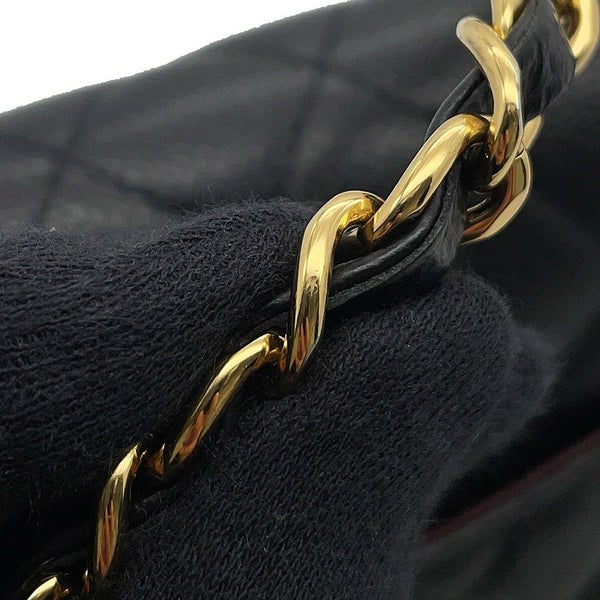 シャネル チェーンショルダーバッグ マトラッセ25 ココマーク ダブルチェーン キャビアスキン A01112 CHANEL 黒