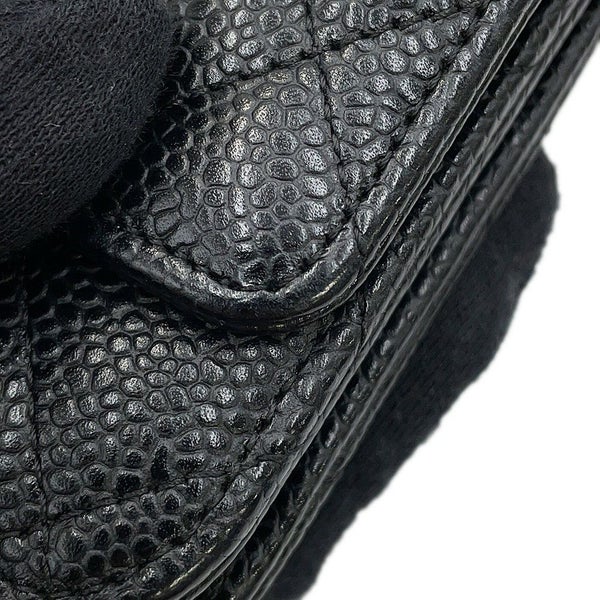 シャネル チェーンウォレット クラシック マトラッセ ココマーク キャビアスキン AP0250 CHANEL 財布 黒