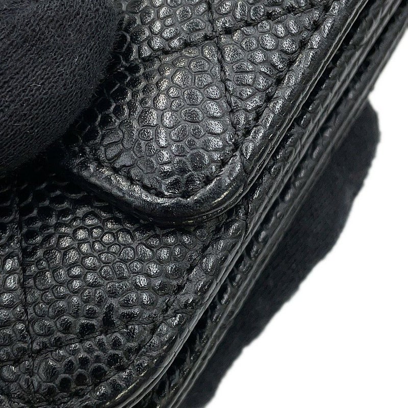 シャネル チェーンウォレット クラシック マトラッセ ココマーク キャビアスキン AP0250 CHANEL 財布 黒