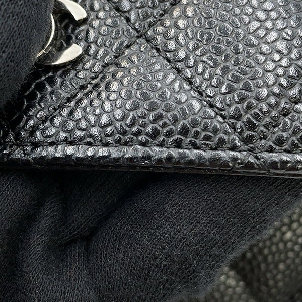 シャネル チェーンウォレット クラシック マトラッセ ココマーク キャビアスキン AP0250 CHANEL 財布 黒