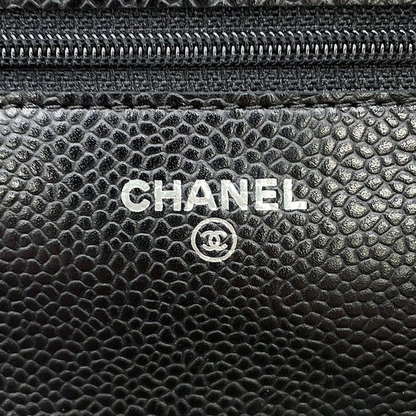 シャネル チェーンウォレット クラシック マトラッセ ココマーク キャビアスキン AP0250 CHANEL 財布 黒