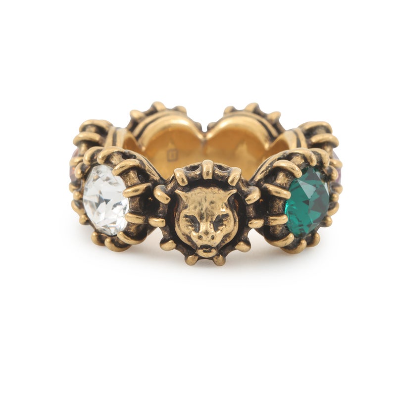 グッチ リング キャットヘッド ラインストーン サイズ13 GUCCI アクセサリー 指輪