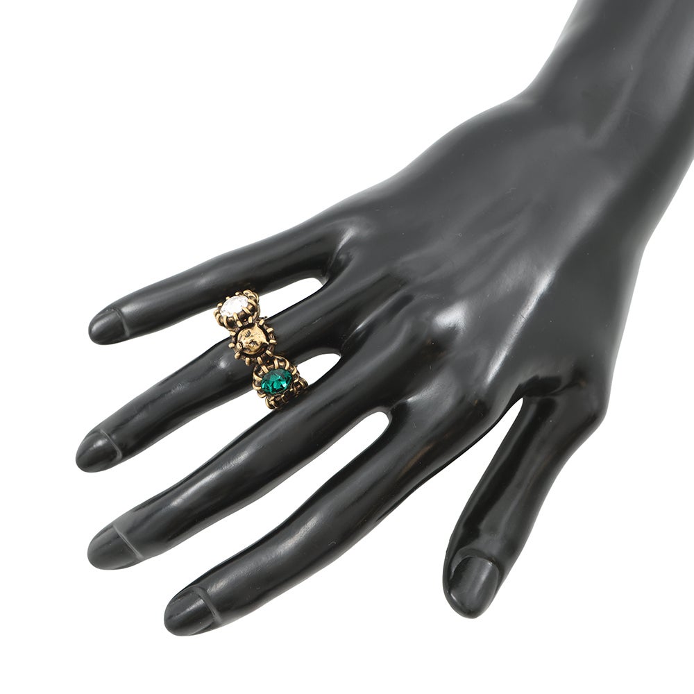 グッチ リング キャットヘッド ラインストーン サイズ13 GUCCI