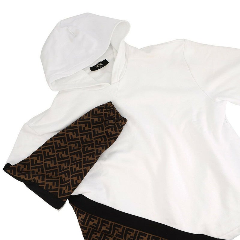 フェンディ パーカー FF切り替え フーディ コットン メンズサイズS FAF681 FENDI トップス 白