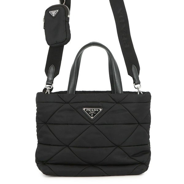 プラダ ハンドバッグ スモール パデッドRe-Nylon トートバッグ ナイロン レザー 1BG373 PRADA 2way 黒