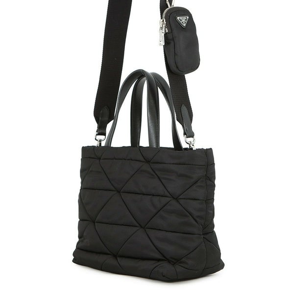 プラダ ハンドバッグ スモール パデッドRe-Nylon トートバッグ ナイロン レザー 1BG373 PRADA 2way 黒