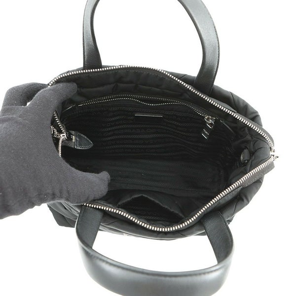 プラダ ハンドバッグ スモール パデッドRe-Nylon トートバッグ ナイロン レザー 1BG373 PRADA 2way 黒