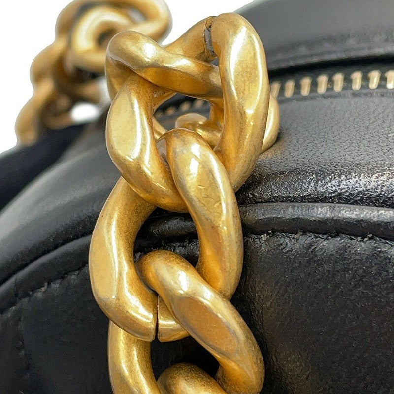 シャネル チェーンショルダーバッグ シャネル19 マトラッセ ココマーク ラムスキン AP0945 CHANEL 黒