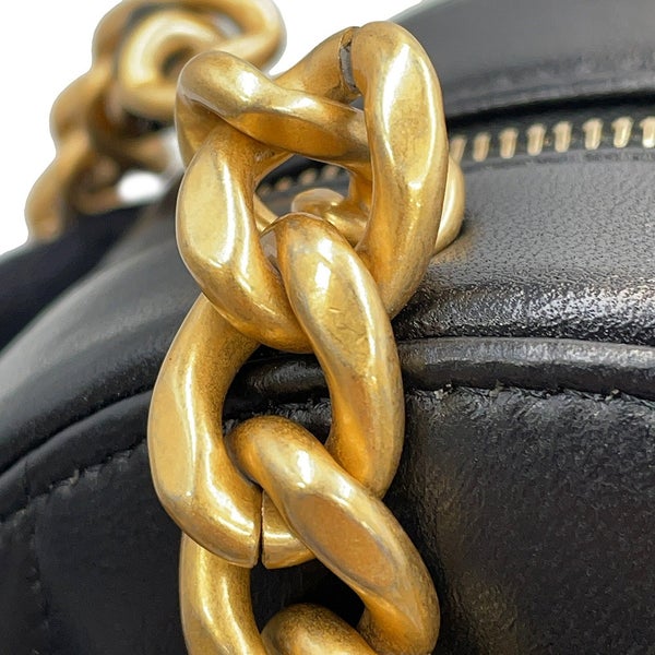 シャネル チェーンショルダーバッグ シャネル19 マトラッセ ココマーク ラムスキン AP0945 CHANEL 黒